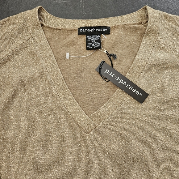 NWT - "Paraphrase" Gold Threaded Twinkle Jersey - Size 1X - Picture 6 of 11